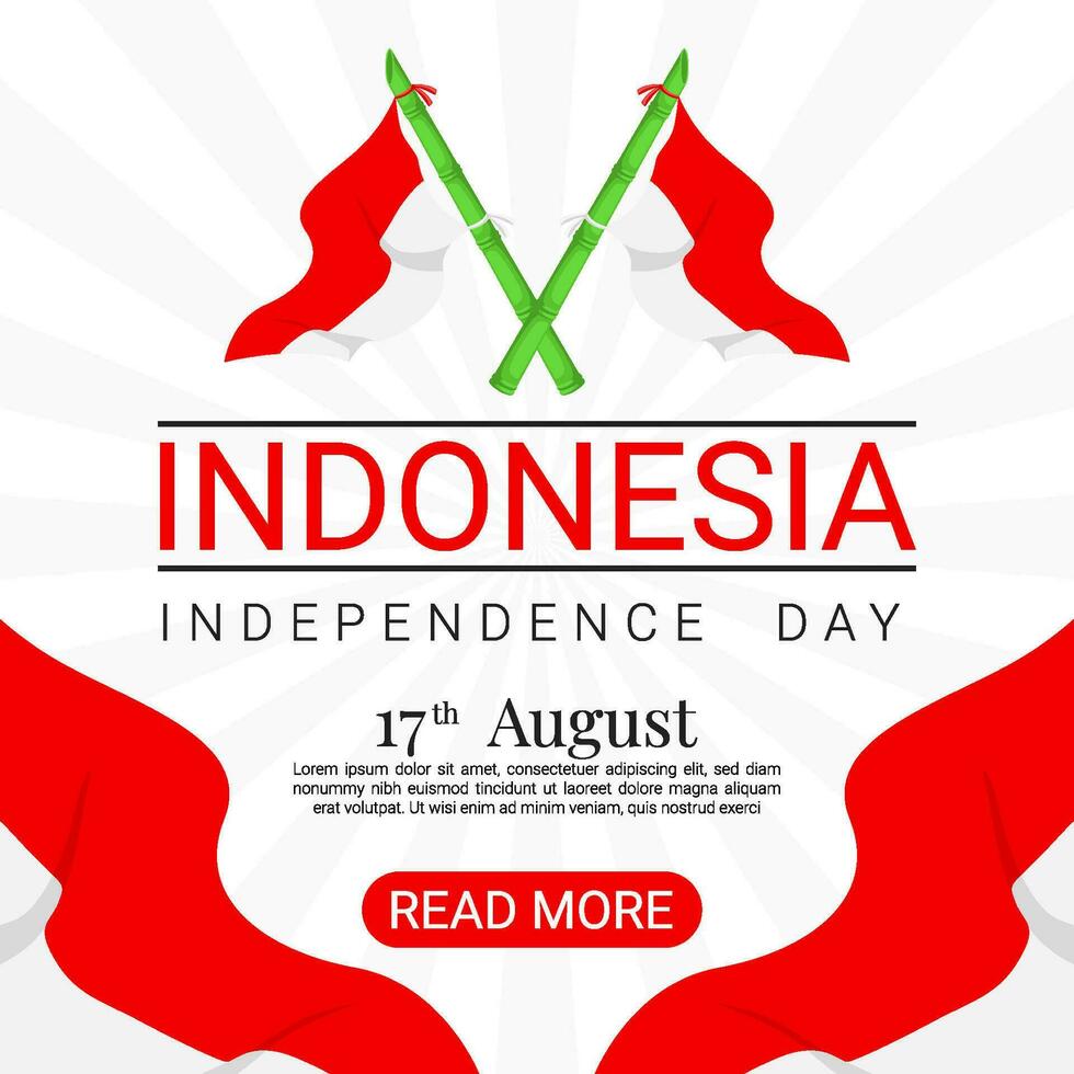 illustration of Indonesian independence day with the theme of the spirit of struggle vector