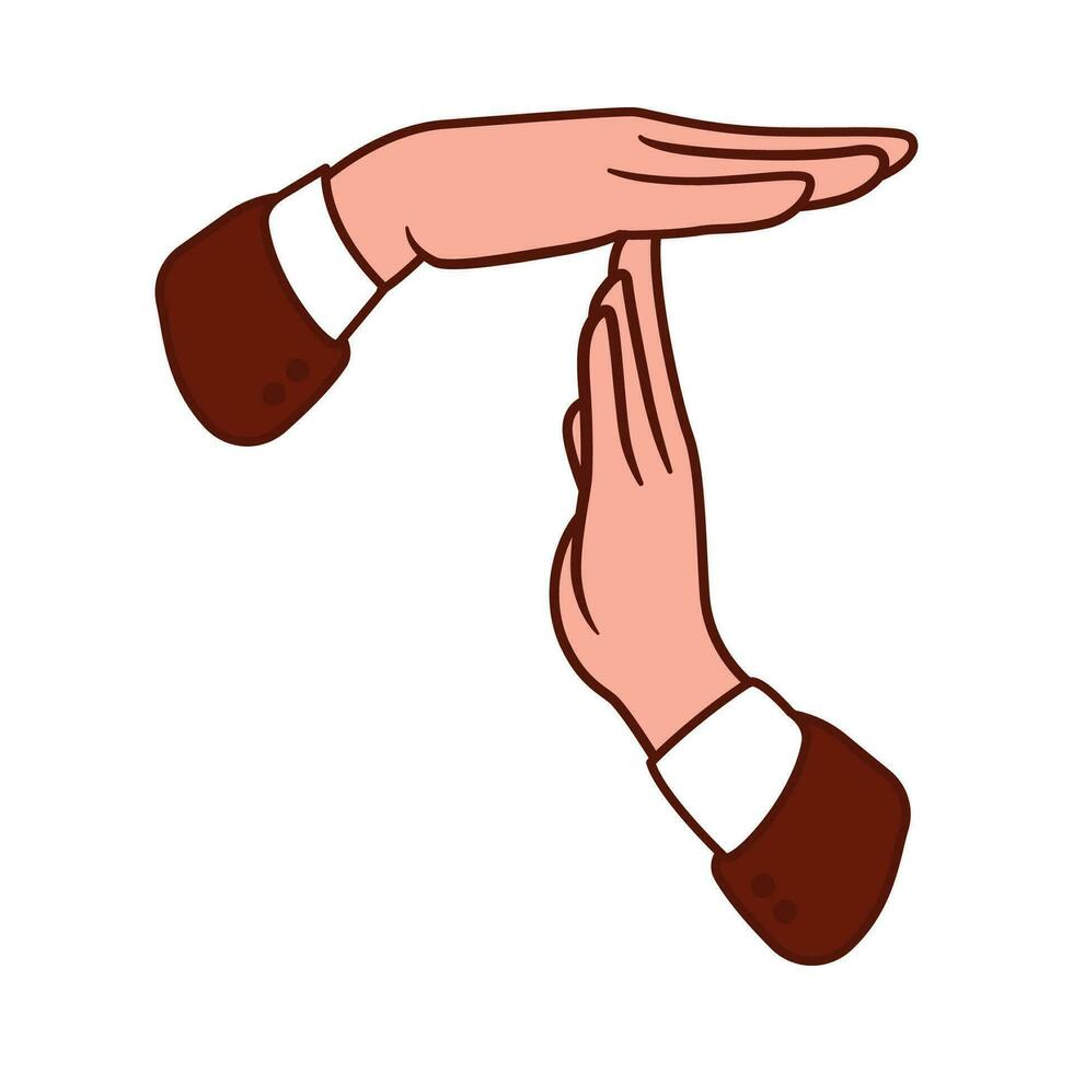 hand drawn illustration design with stop symbol or letter T vector