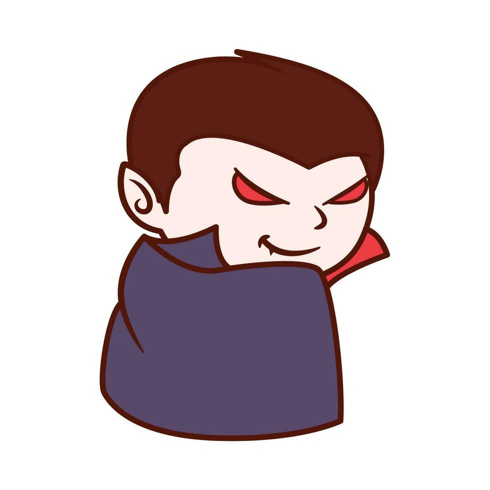 vampire cartoon illustration design with cloak vector