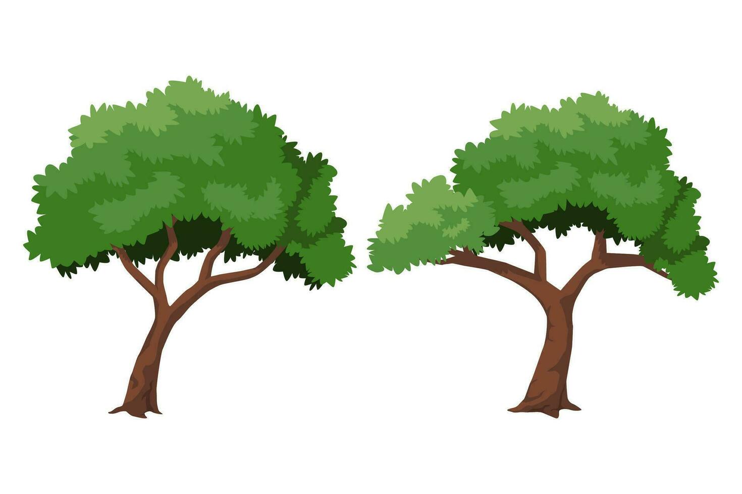 lush old tree vector. suitable for design of cartoon elements and assets design vector
