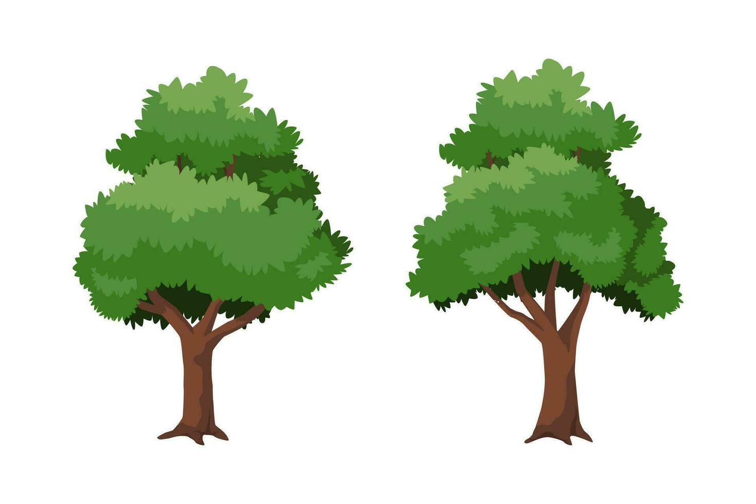 lush old tree vector. suitable for design of cartoon elements and assets design vector