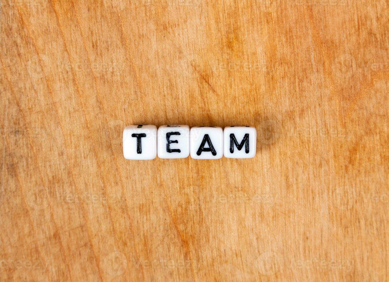 cube words on the wooden table photo