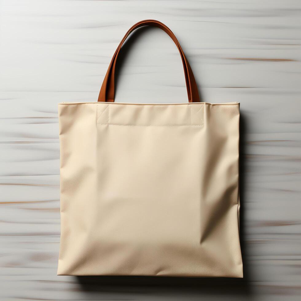 AI generated studio portrait mockup plain brown bag, generative ai photo