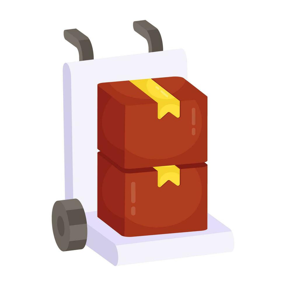 Premium download icon of luggage cart vector