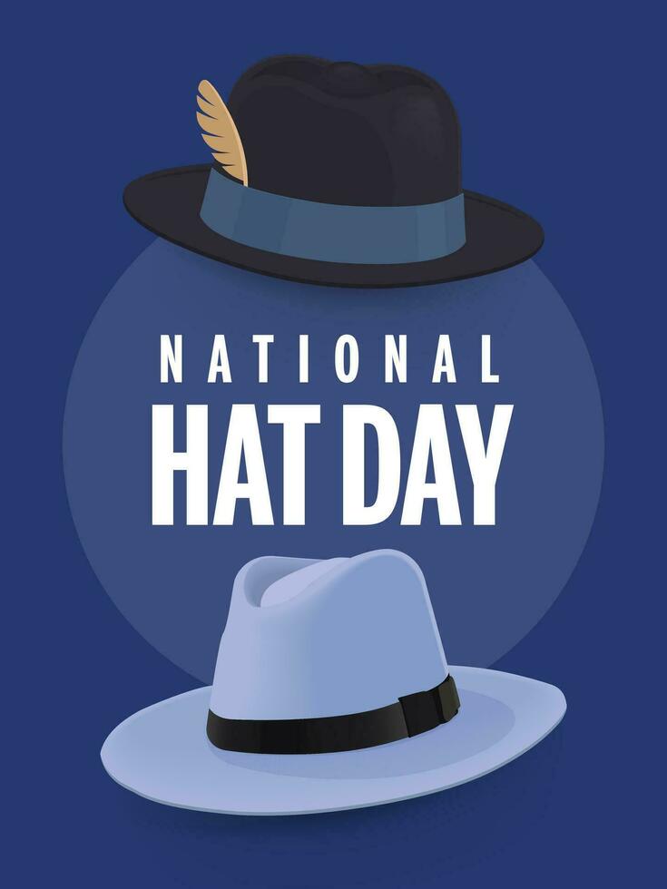 vector illustrational of national hat day, Flat design concept, graphic designe for banner, Celebrated Each Year on January 15th.