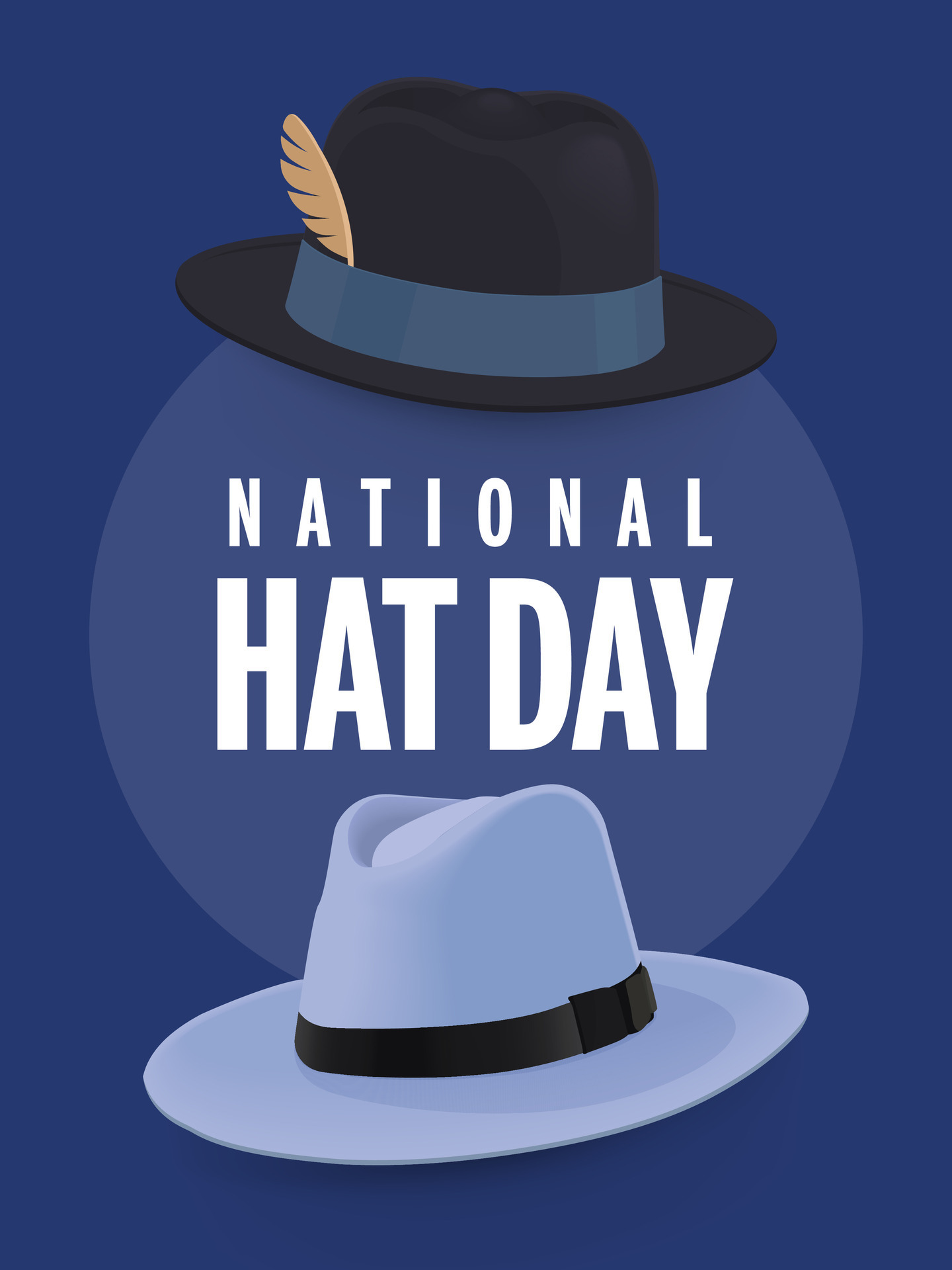 vector illustrational of national hat day, Flat design concept, graphic designe for banner