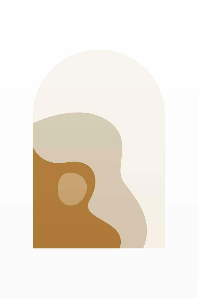 Abstract Landscape Art Poster. Mid Century Background Illustration vector