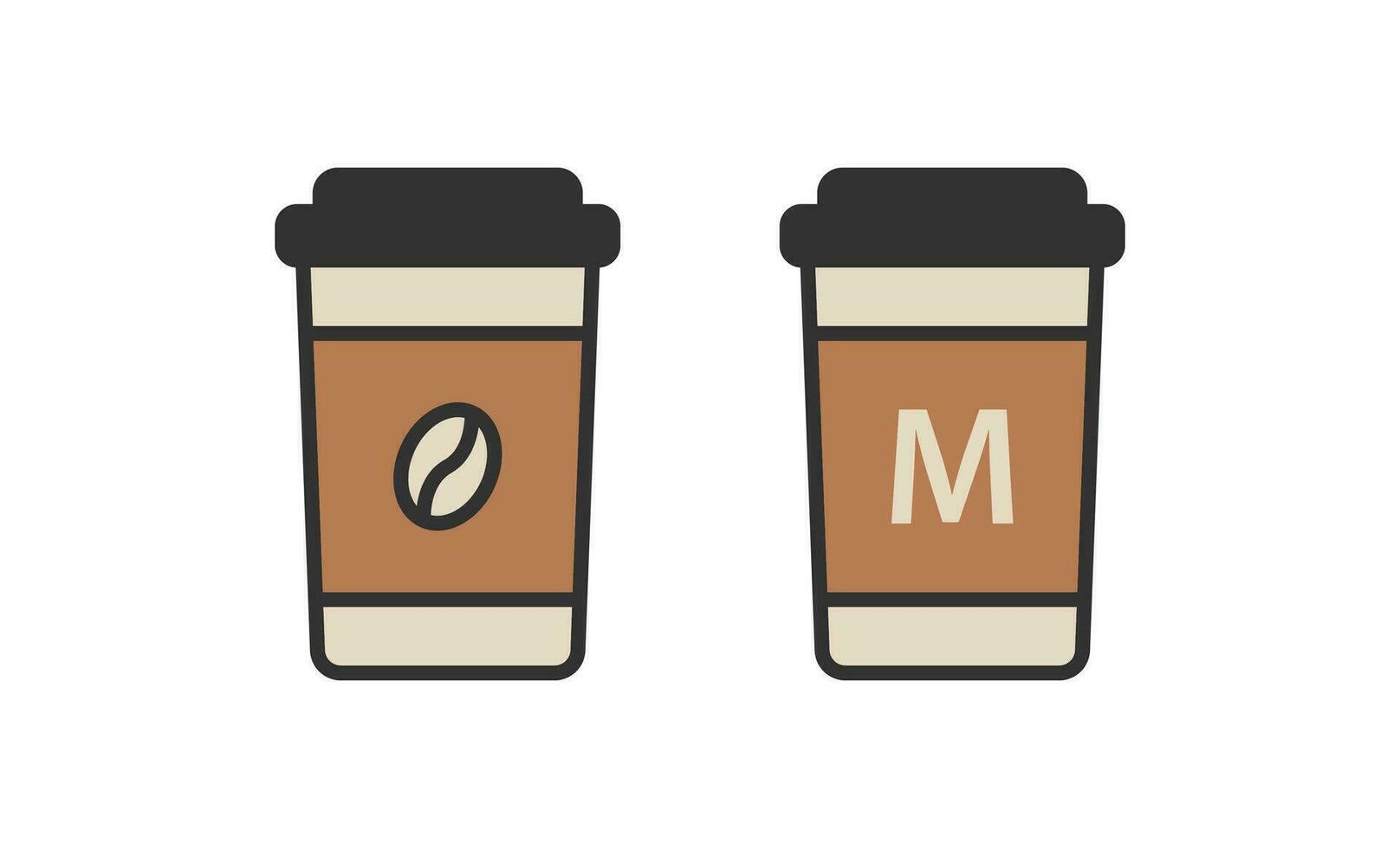 Paper coffee cup icon. Hot beverage sign. Drink tea in the mug. Morning espresso. Vector illustration.