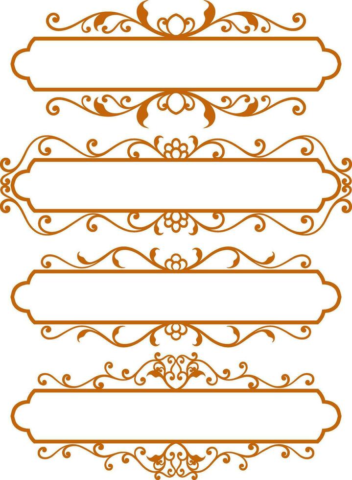 Set decorative ornament frame vector