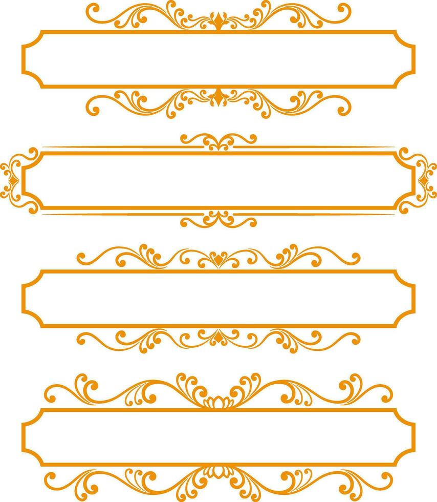 Set decorative ornament frame vector