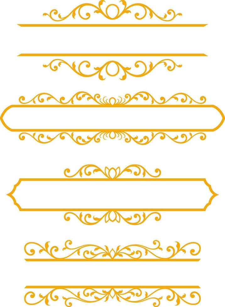 Set decorative ornament frame vector
