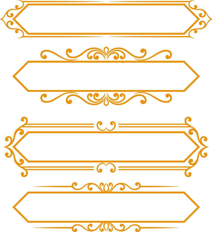 Set decorative ornament frame vector