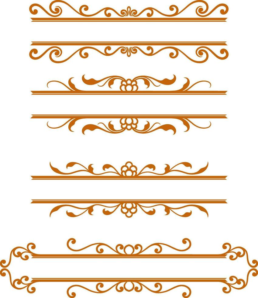 Set decorative ornament frame vector