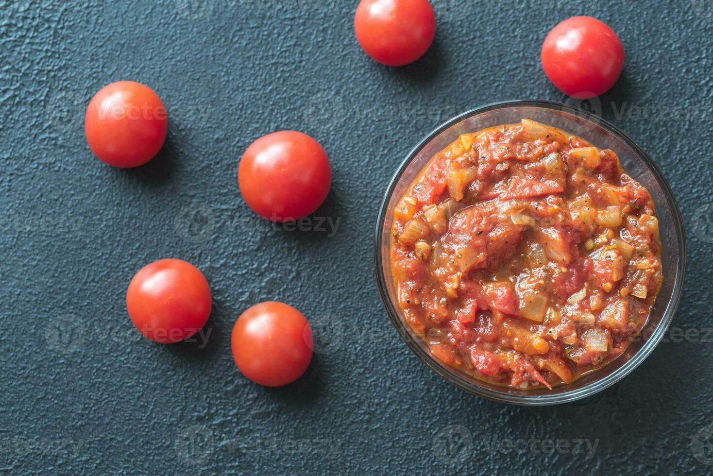 Bowl of arrabbiata- Italian pasta sauce photo