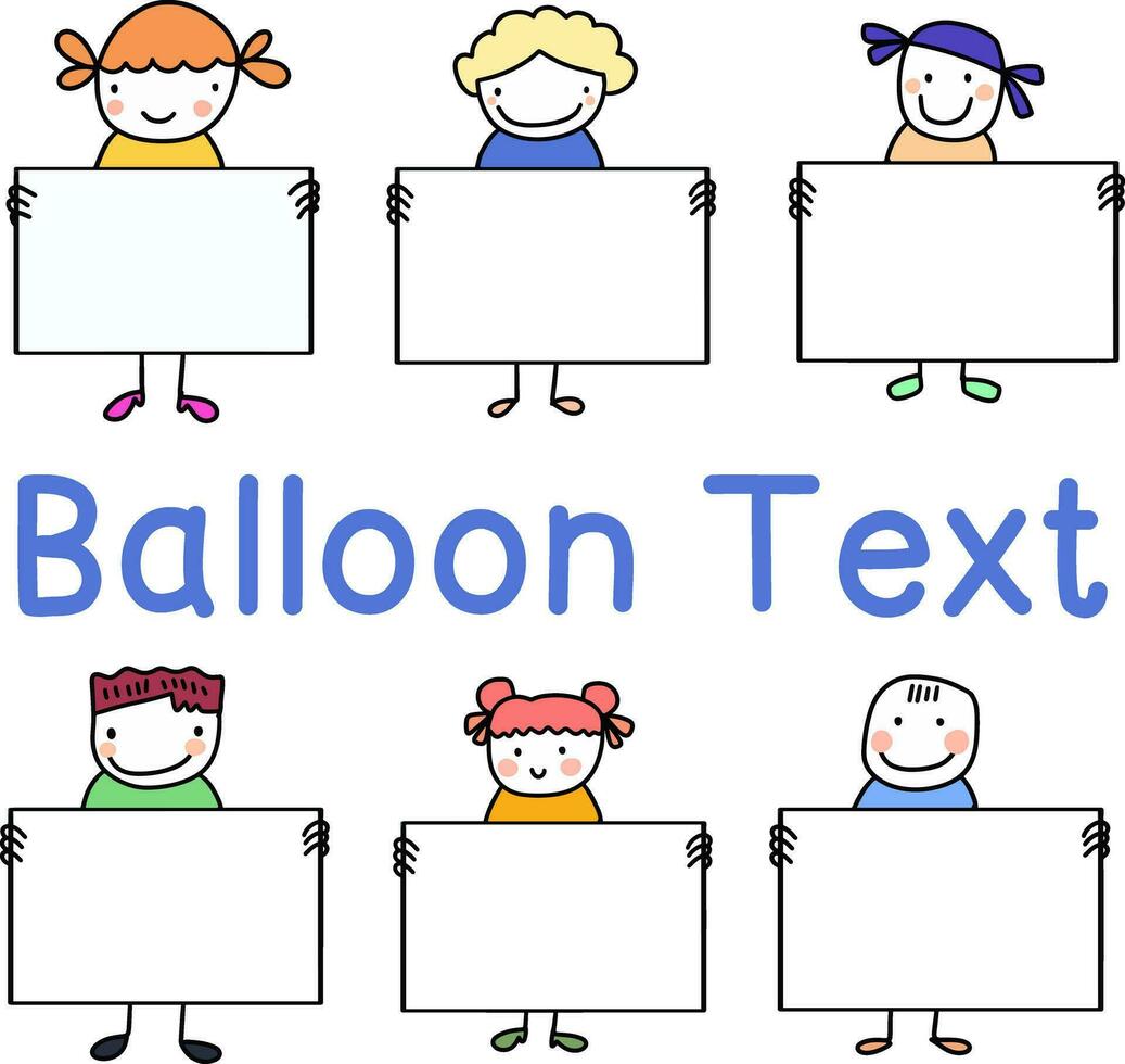 hand drawn cute balloon text for templates vector