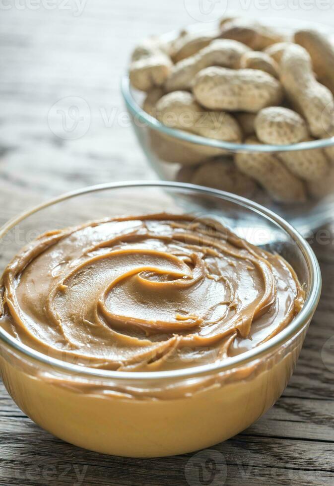 Bowl of peanut butter photo