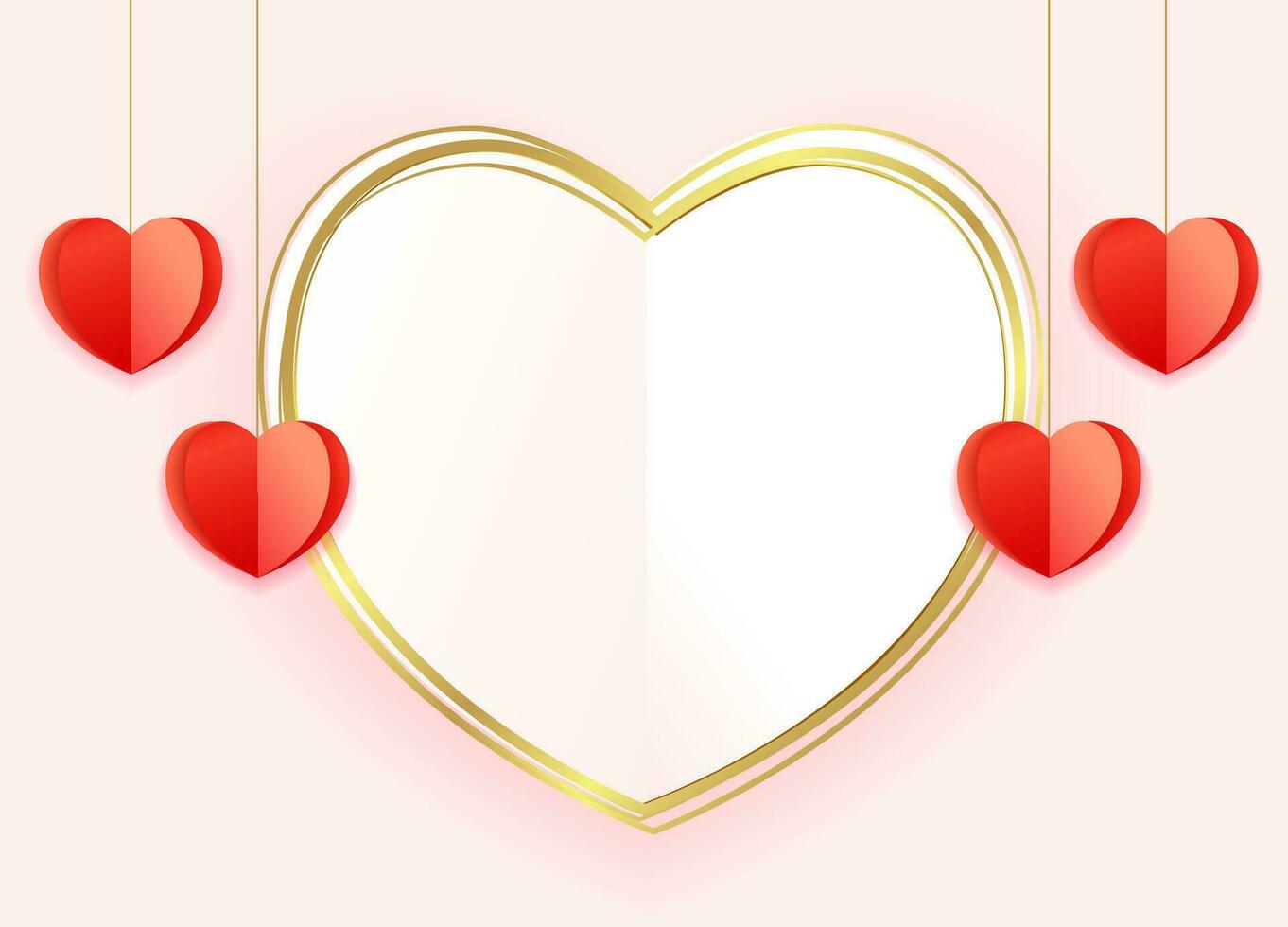 Happy Valentine's Day background with origami hearts. vector