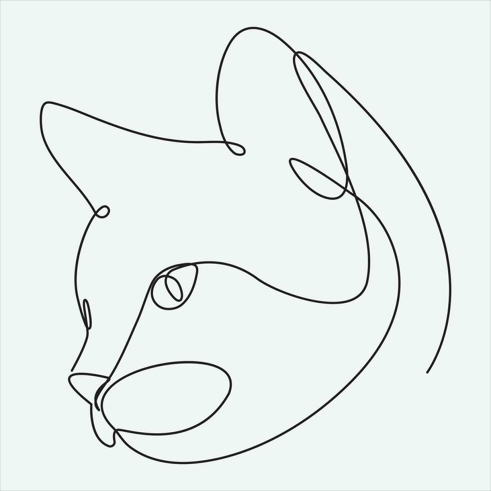 Continuous line hand drawing vector illustration cat art