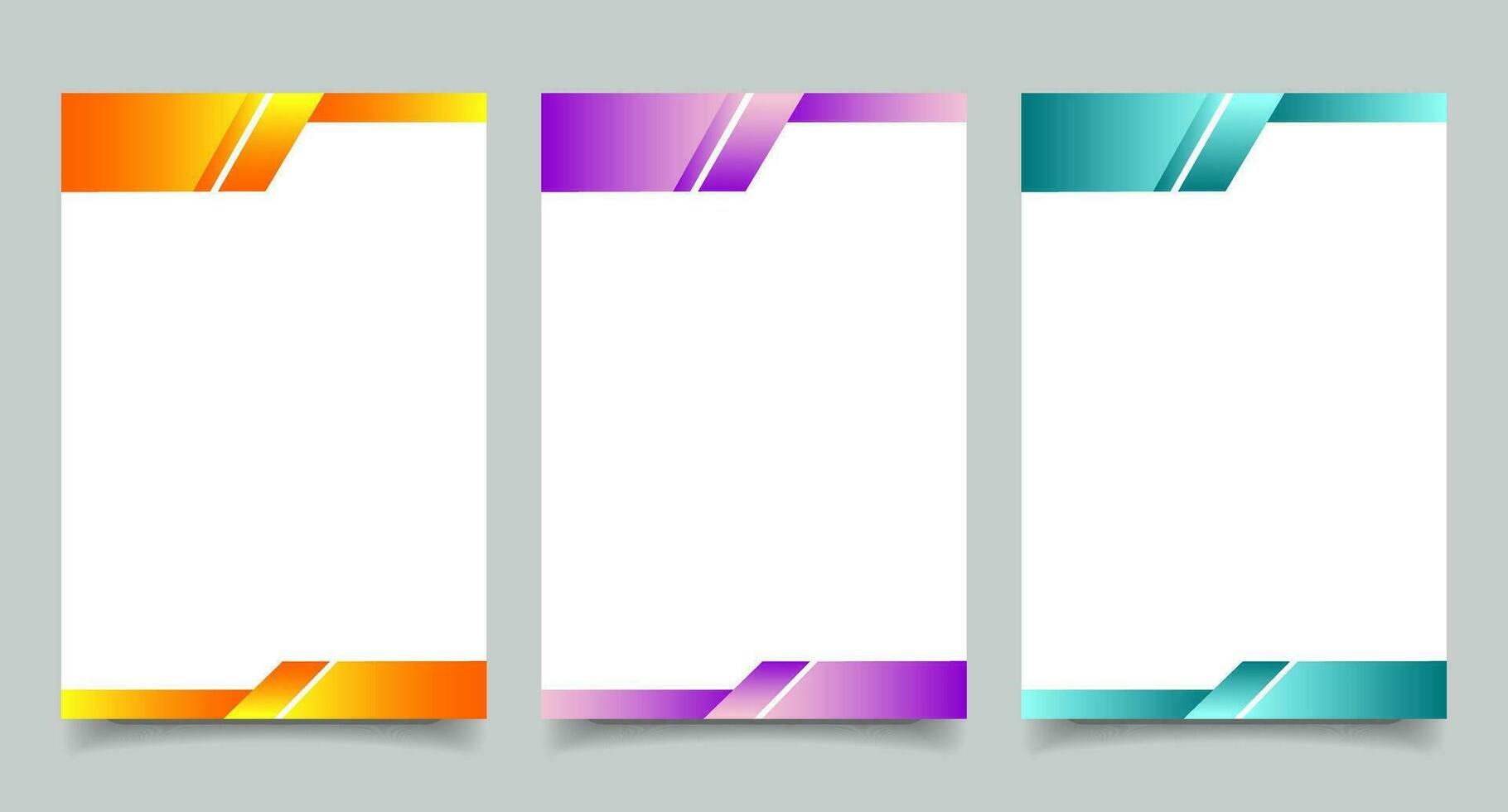 Letterhead set. Corporate modern letterhead template with different colors. Creative modern template, letterhead design. vector