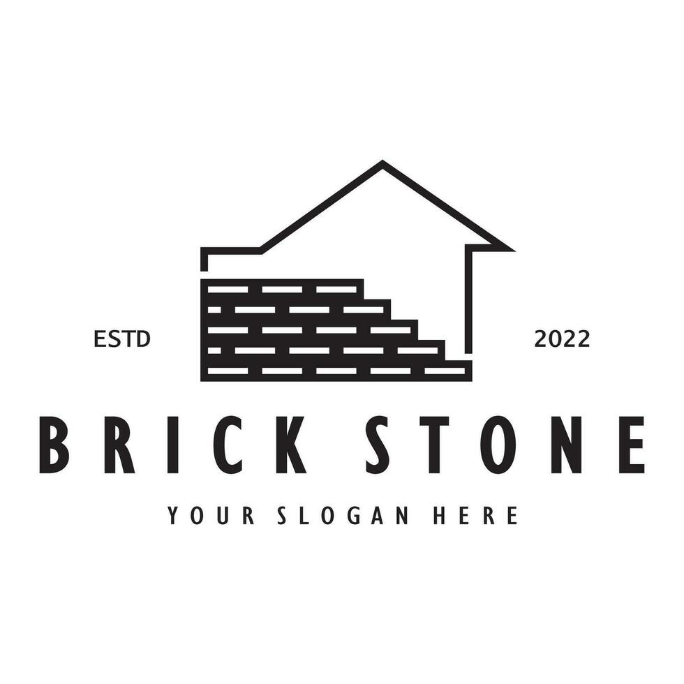 creative brick logo designs for buildings, architectural buildings, civil engineering, building materials shops vector