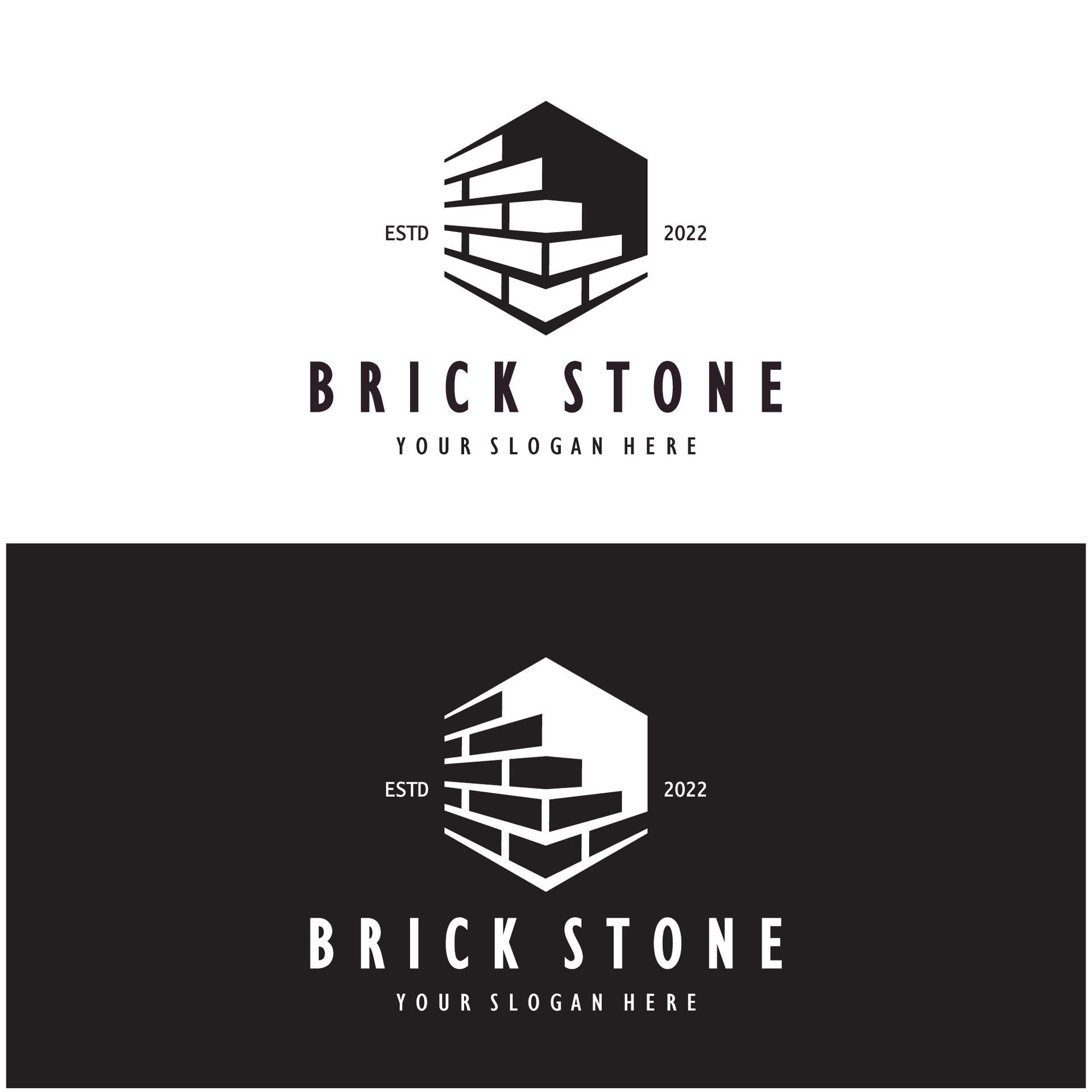 creative brick logo designs for buildings, architectural buildings ...