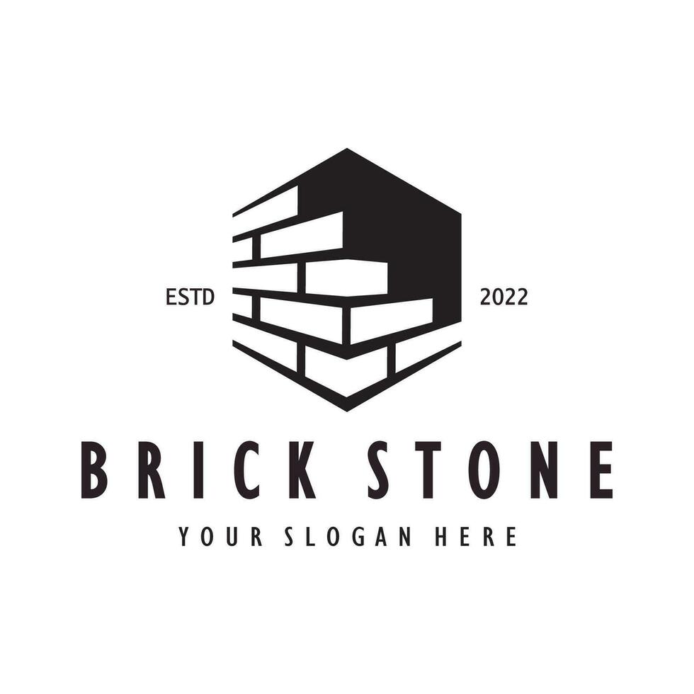 creative brick logo designs for buildings, architectural buildings, civil engineering, building materials shops vector