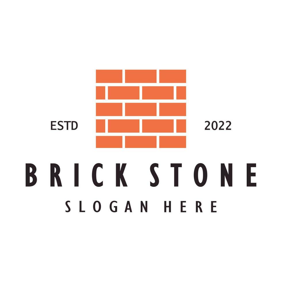 creative brick logo designs for buildings, architectural buildings, civil engineering, building materials shops vector