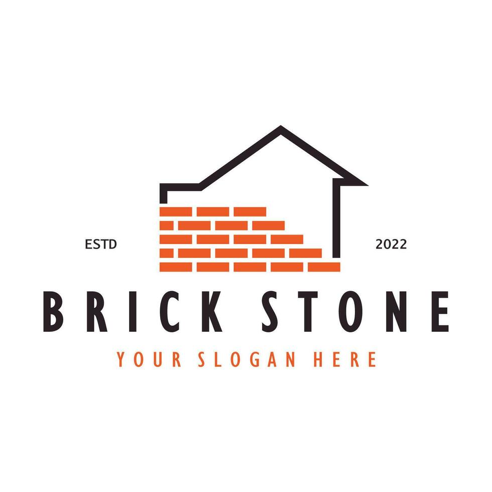 creative brick logo designs for buildings, architectural buildings, civil engineering, building materials shops vector