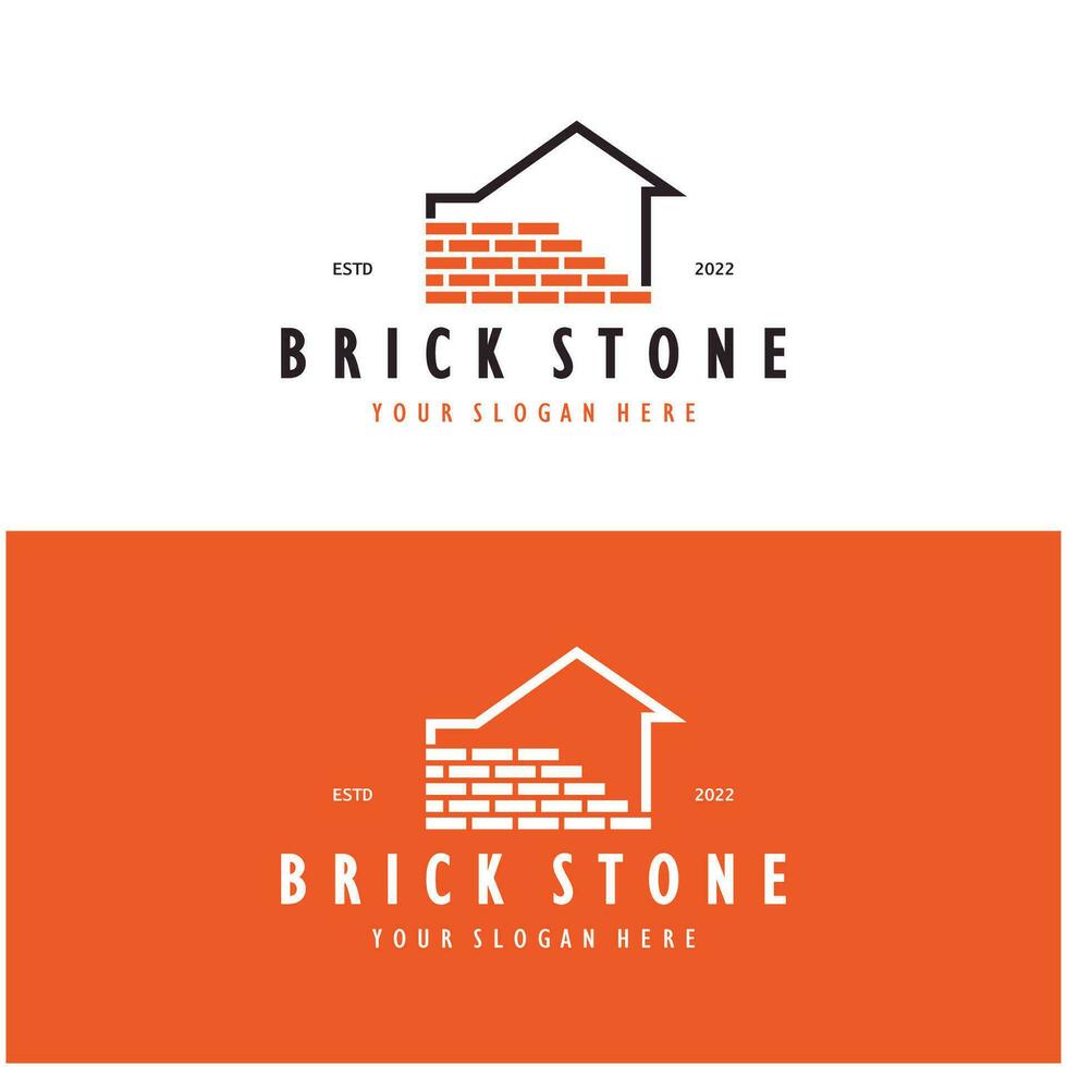 creative brick logo designs for buildings, architectural buildings, civil engineering, building materials shops vector