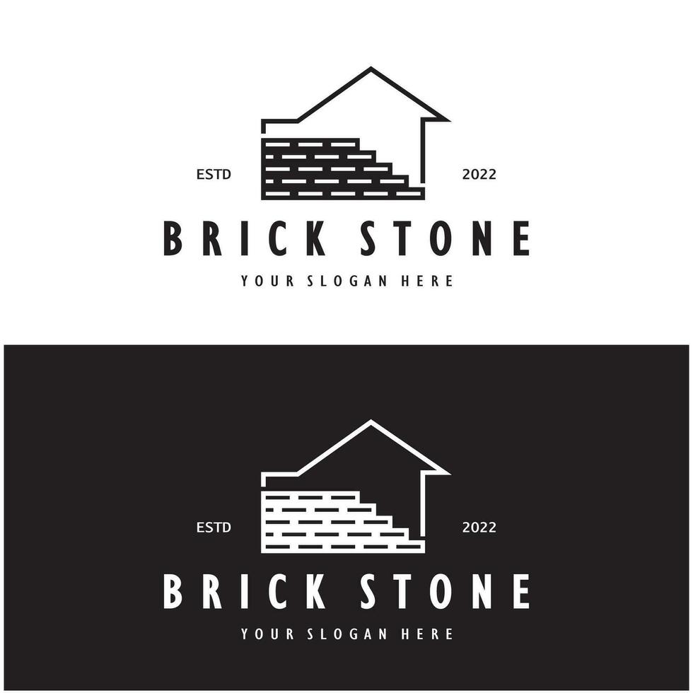 creative brick logo designs for buildings, architectural buildings, civil engineering, building materials shops vector