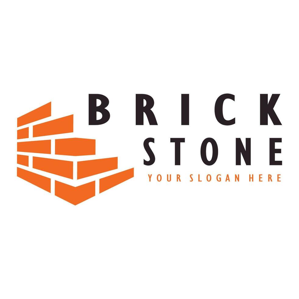 creative brick logo designs for buildings, architectural buildings, civil engineering, building materials shops vector