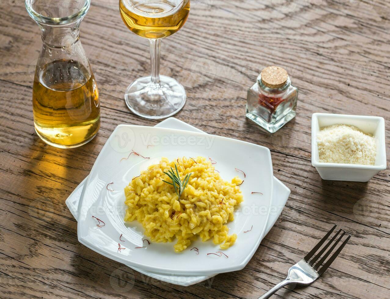 Risotto with saffron photo