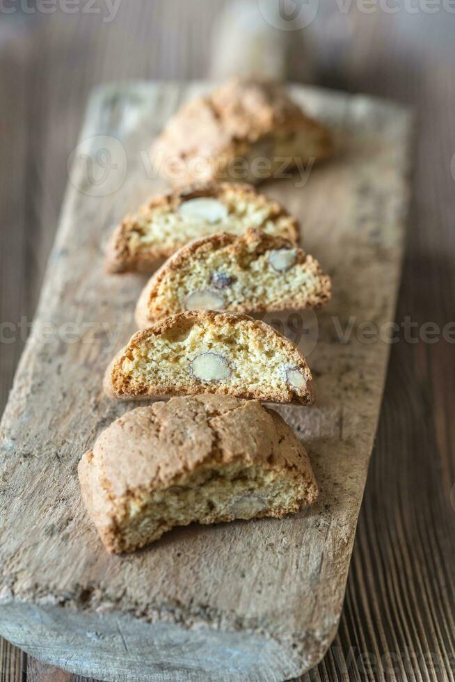 Cantuccini on the wooden board photo