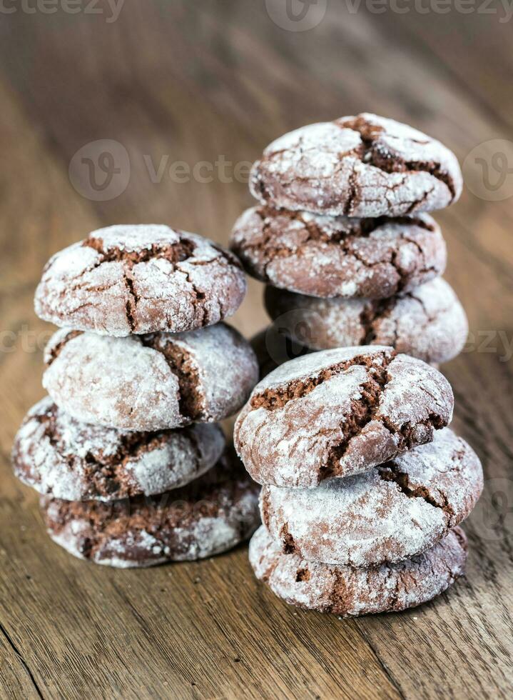 Chocolate cookies closeup photo