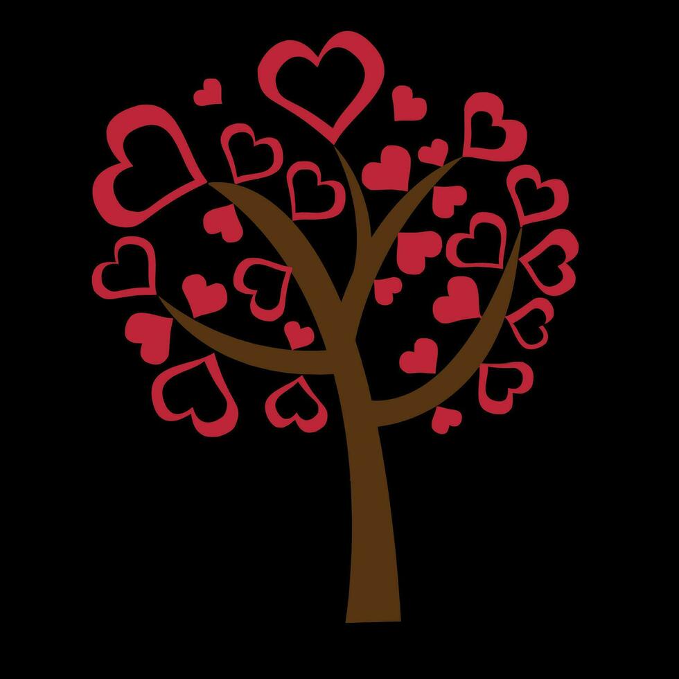 Free vector wish you a happy valentine's day heart tree background