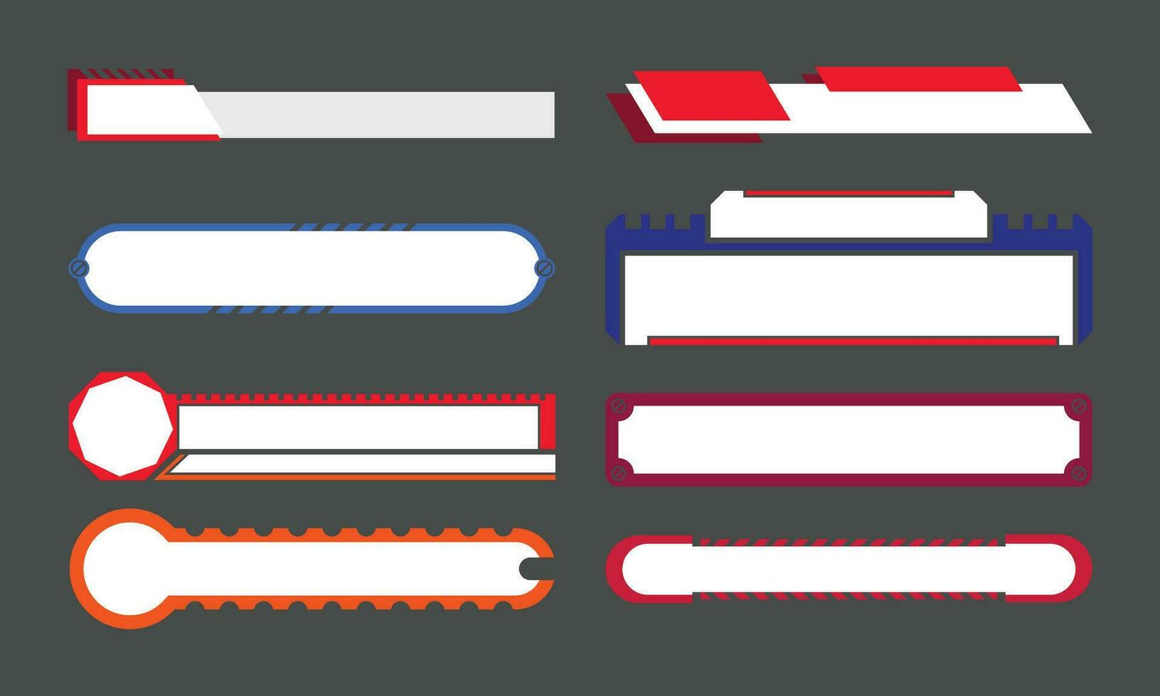 Stylish Lower Third Text Place Holder Shapes Set vector