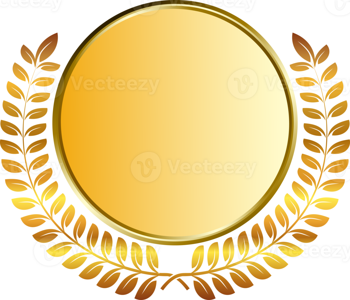 gold medal and laurels png