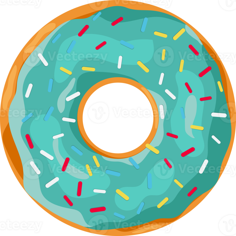 cartoon donut into glaze png