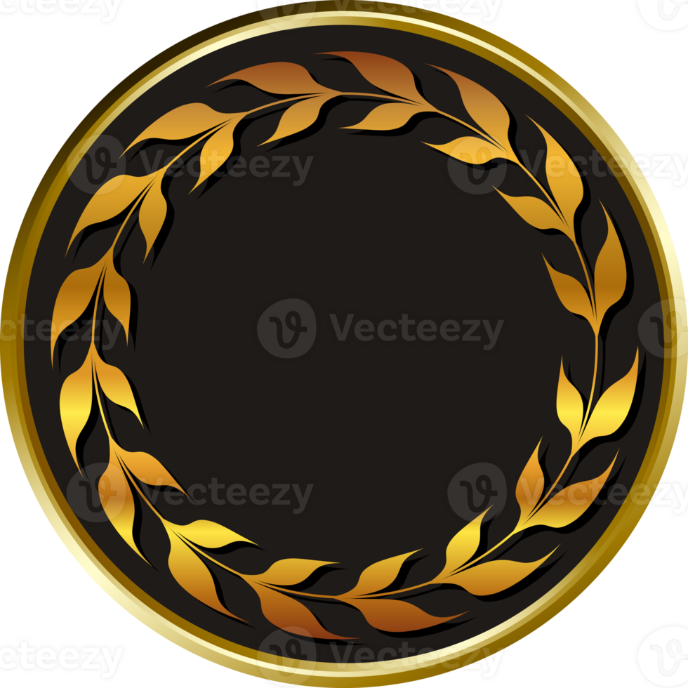 negro medalla oro laureles. png