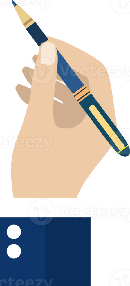 Pencil and pen in hand png