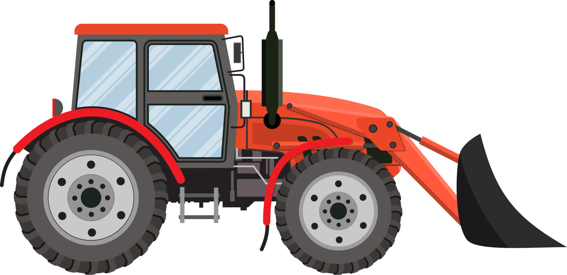 Red tractor icon 36331356 PNG