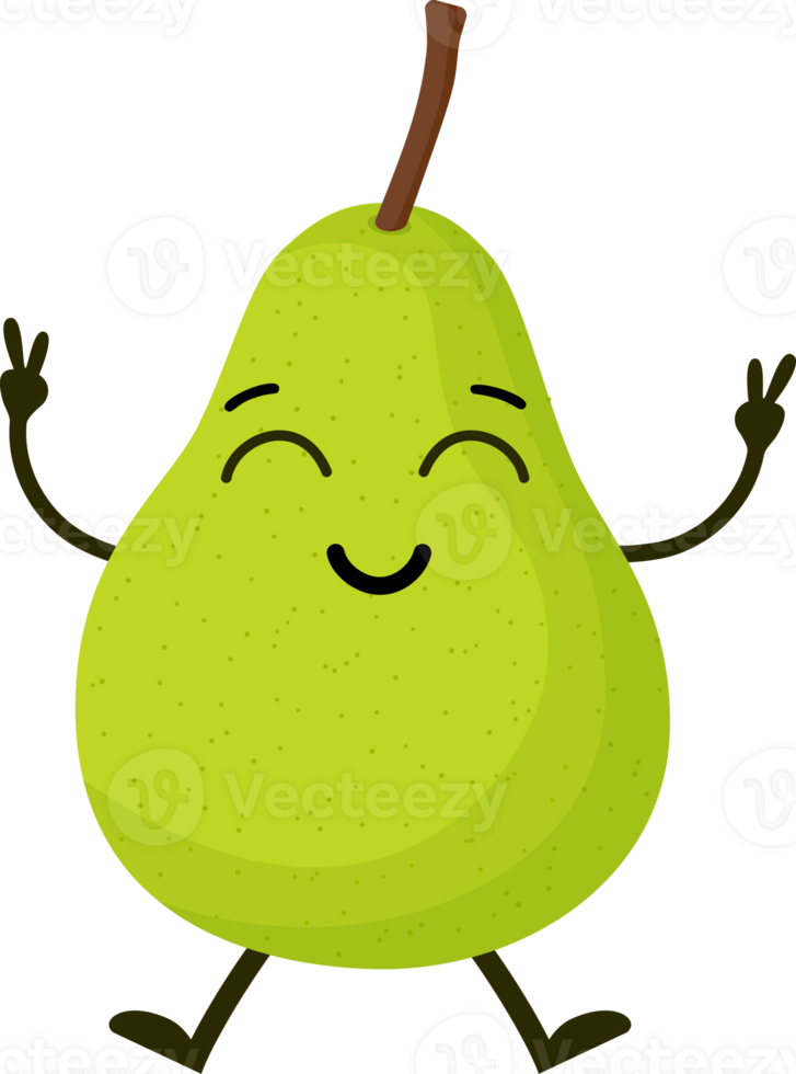 Happy pear with face png