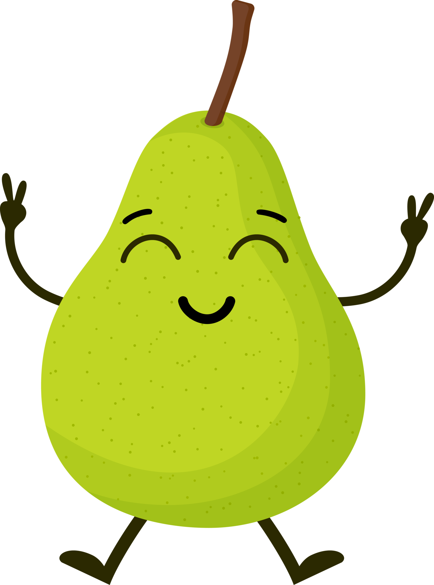 Happy pear with face 36331379 PNG