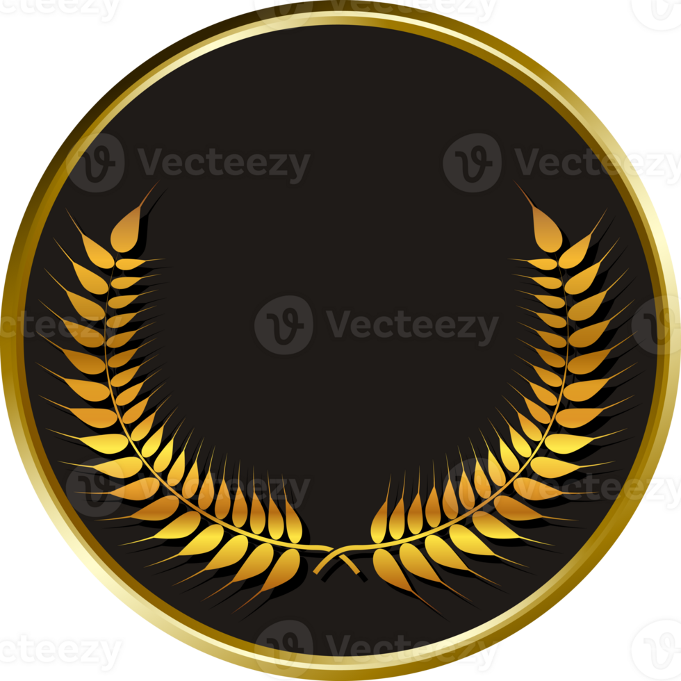 black medal gold laurels. png