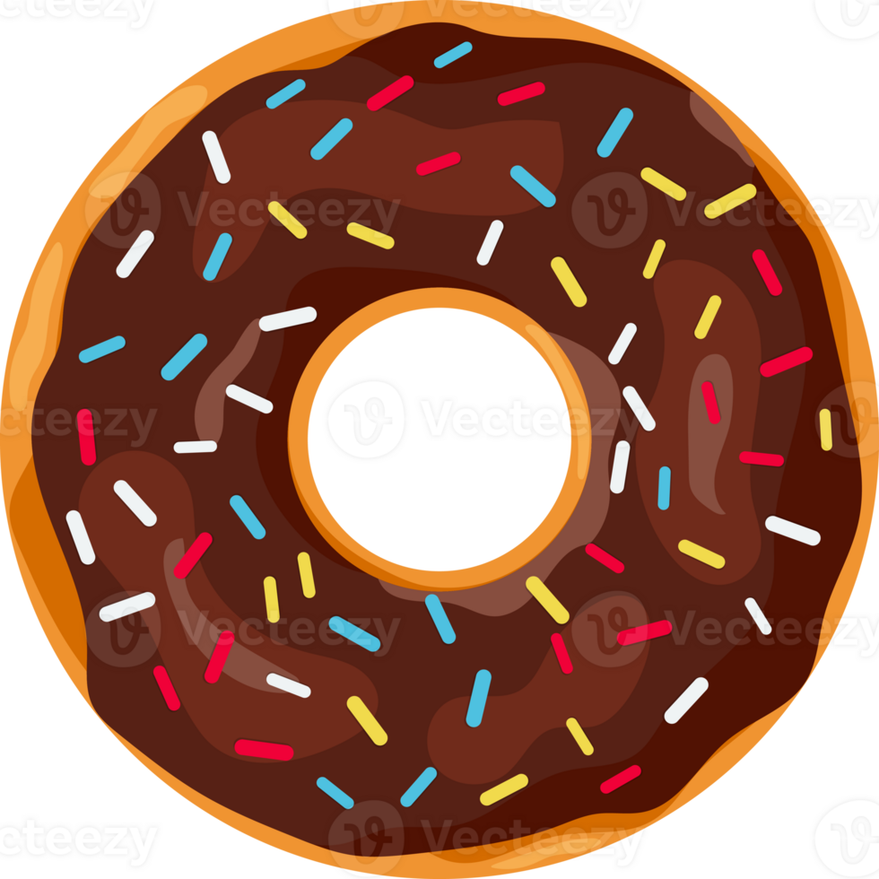 cartoon donut into glaze png