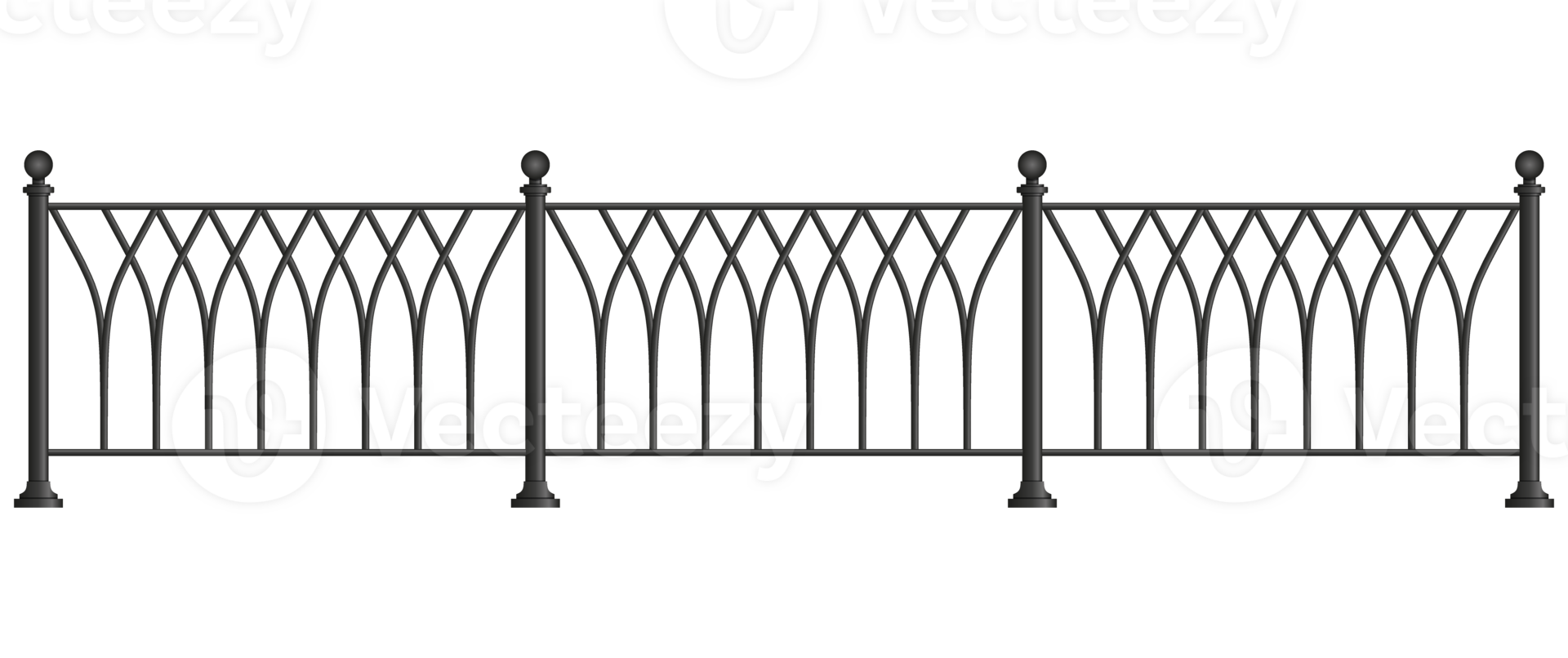 Black forged lattice fence. png