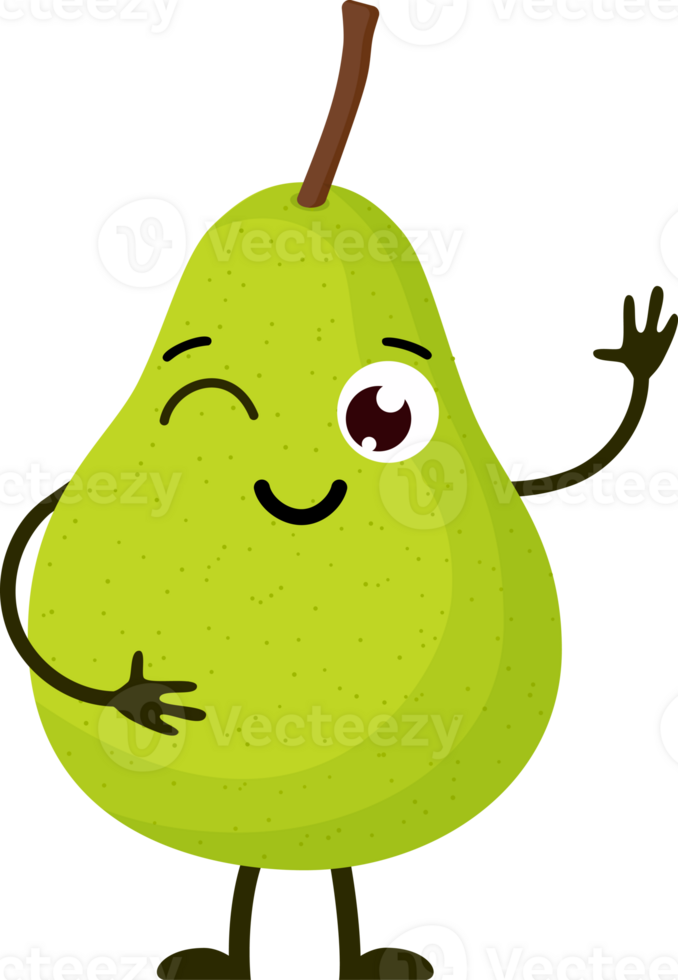 Happy pear with face png