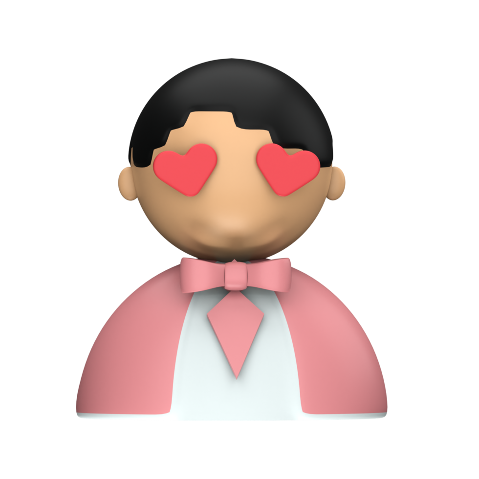 3D illustration Man in love png