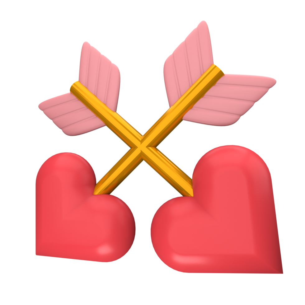 3d ilustración corazón flecha png