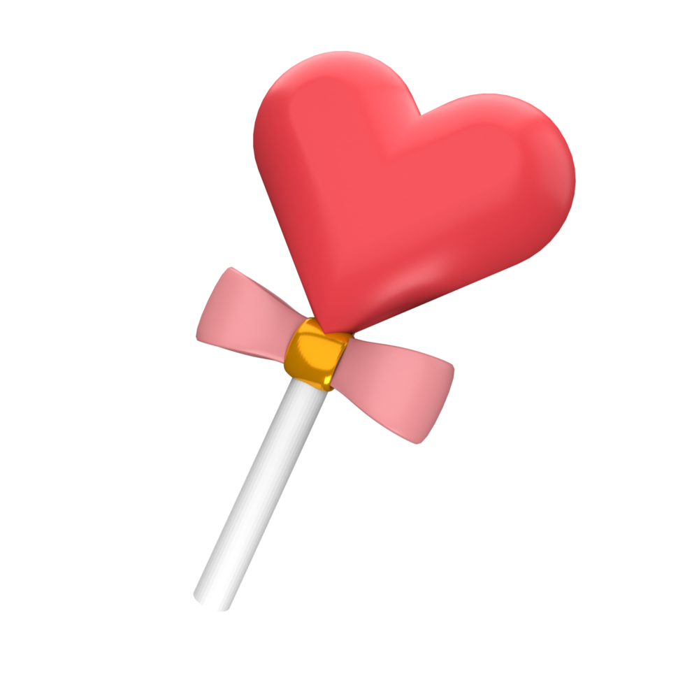 3D illustration Heart Shaped Lollipop png